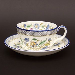 RARE~MINTON HADDON HALL TRELLIS CUP & SAUCER~MADE IN ENGLAND